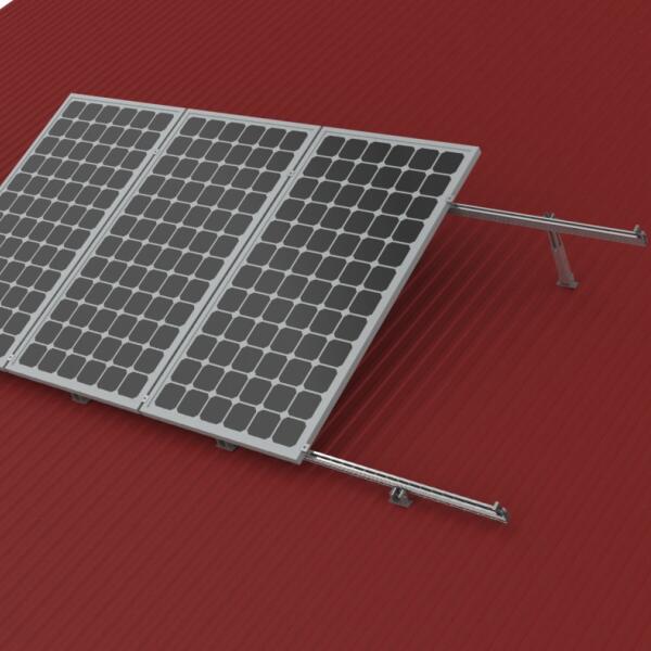 Extruded aluminum guide rails for adjustable solar racking system