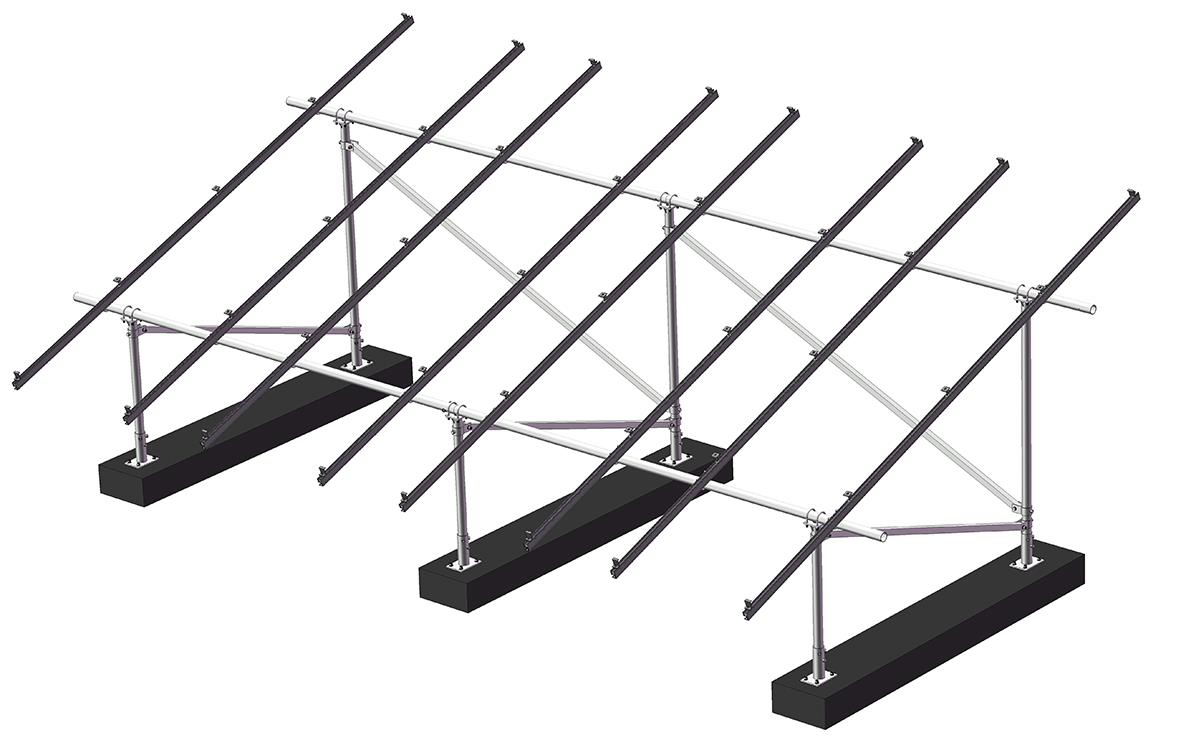 U-bolt steel solar ground mounting system component arrangement U-bolt steel solar ground mounting system component arrangement