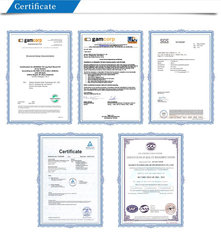 certificate of solar roof rail certificate of solar roof rail