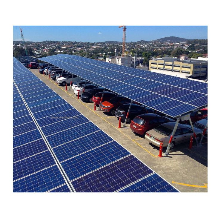 Anodized Aluminum Car Parking / Carport Solar Energy Mounting System Pv Rack Design