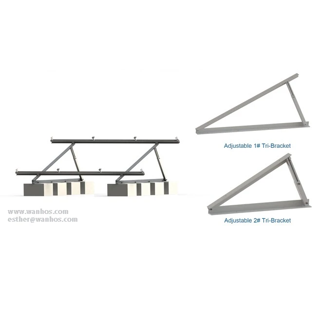 Solar Roof Stand Adjustable Triangle FLat Roof Mounting Brackets